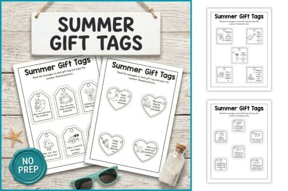 Download Summer Gift Tags Coloring Worksheets - Summer gift Collection