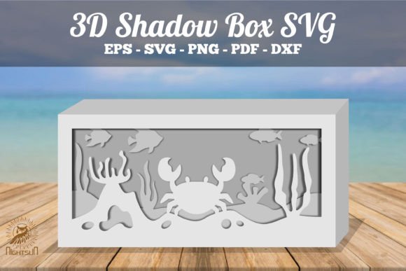 Download Crab Underwater Scene Shadow Box SVG - Underwater scene shadow box Collection